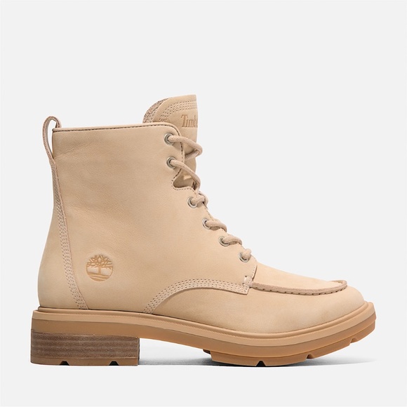 Timberland Brimfield Mid Lace-Up Boot Size 10 Beige Nubuck Waterproof Leather - Picture 1 of 12